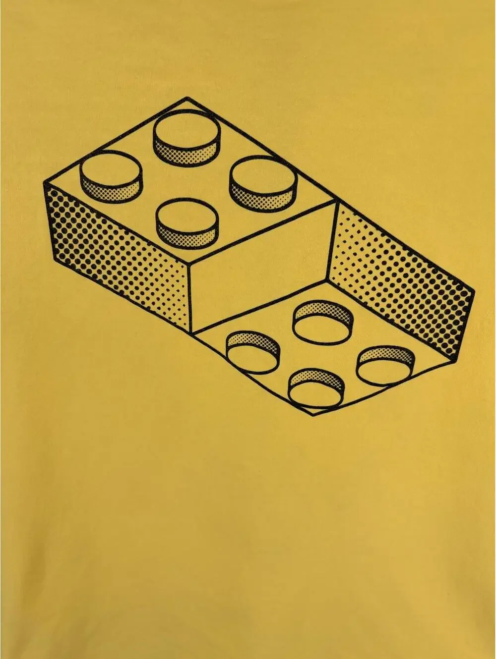 Yellow Graphic Brick Print T-Shirt Casual Streetwear‎ Large